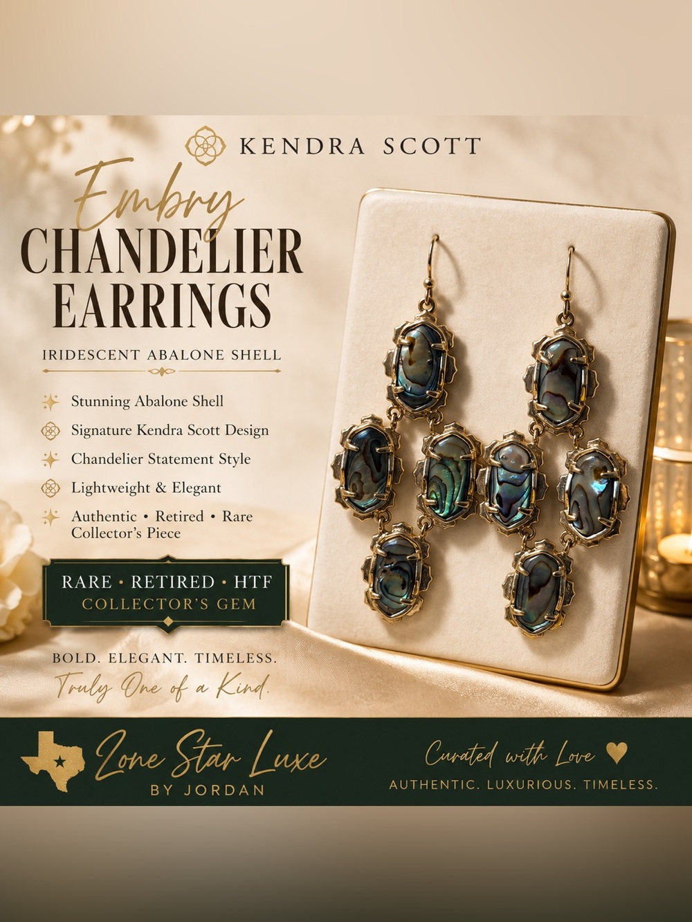 Kendra Scott Embry Chandelier Earrings in Abalone Shell Stone